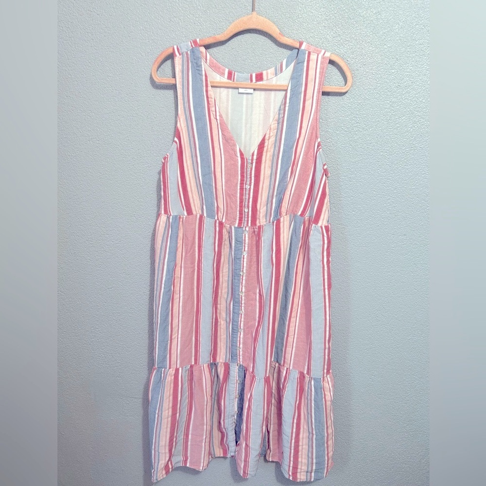 New directions curvy striped midi dress size 1x - Picture 2 of 8